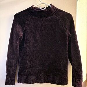 Ann Taylor Deep Plum Chanel Knit Top